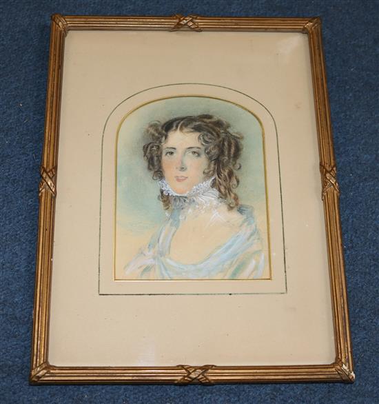 19th century English School Miniature portraits of the members of the Wing family, largest 5 x 4in.